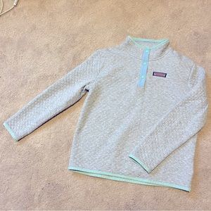 Vineyard Vines kids quilted quarter zip pullover sweater